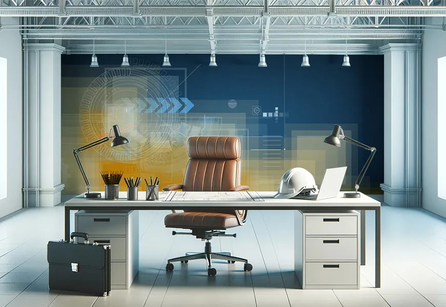 پوستر دیواری سه بعدی دفتر مهندسی نماد قدرت مجازی